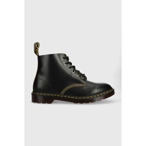 Kožené kotníkové boty Dr. Martens 101 Arc dámské, černá barva, na plochém podpatku