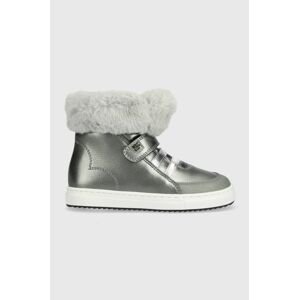 Dětské kožené zimní boty Garvalin šedá barva