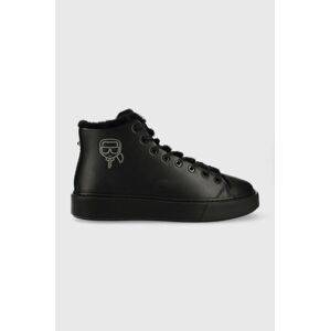 Kožené sneakers boty Karl Lagerfeld Maxi Kup, černá barva