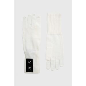 Vlněné rukavice Armani Exchange dámské, béžová barva