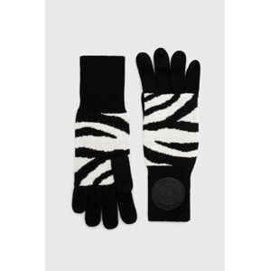 Rukavice z vlněné směsi MICHAEL Michael Kors dámské, černá barva
