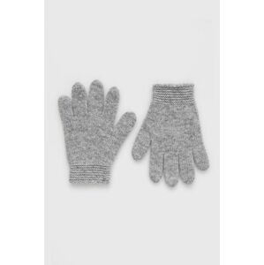 Dětské vlněné rukavice United Colors of Benetton šedá barva
