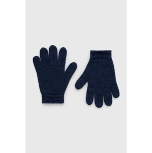 Dětské vlněné rukavice United Colors of Benetton tmavomodrá barva