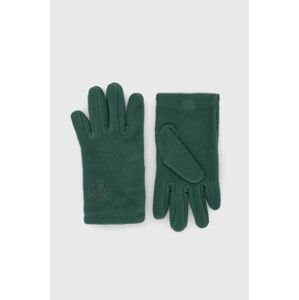 Dětské rukavice United Colors of Benetton zelená barva