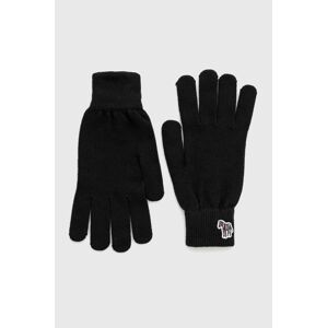 Vlněné rukavice PS Paul Smith pánské, černá barva