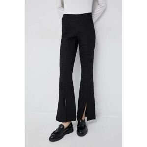 Kalhoty Y.A.S Vinna dámské, černá barva, široké, medium waist