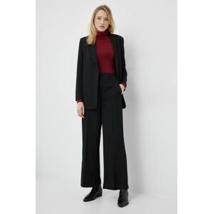 Kalhoty Y.A.S Deeply dámské, černá barva, jednoduché, high waist