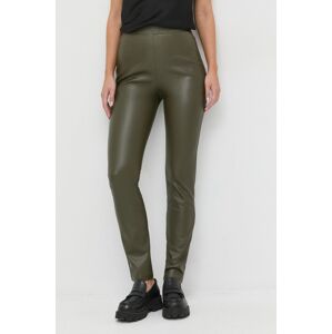 Kalhoty Max Mara Leisure dámské, zelená barva, jednoduché, high waist