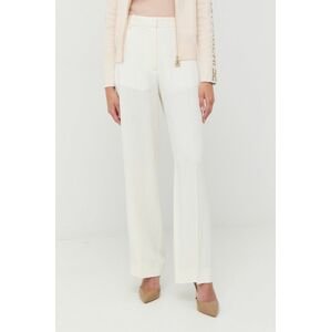 Kalhoty Victoria Beckham dámské, bílá barva, jednoduché, high waist