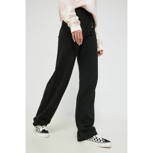 Kalhoty se směsi vlny Juicy Couture dámské, černá barva, jednoduché, high waist