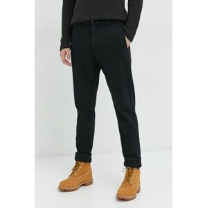 Bavlněné kalhoty Only & Sons pánské, černá barva, jednoduché