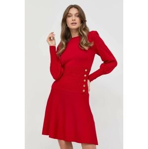 Vlněné šaty Luisa Spagnoli červená barva, mini