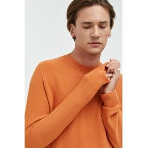 Bavlněný svetr Tom Tailor pánský, oranžová barva, lehký