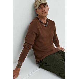 Bavlněný svetr Tom Tailor pánský, hnědá barva, lehký