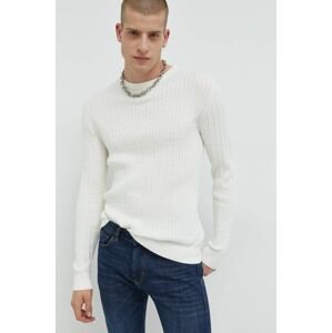 Bavlněný svetr Produkt by Jack & Jones pánský, béžová barva, lehký