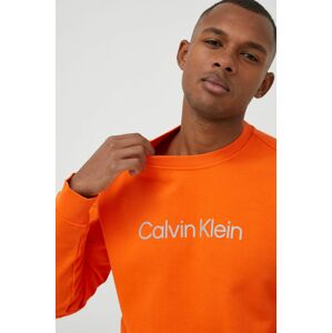 Tréninková mikina Calvin Klein Performance oranžová barva, s potiskem