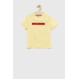 Dětské bavlněné tričko Marc Jacobs žlutá barva, s potiskem