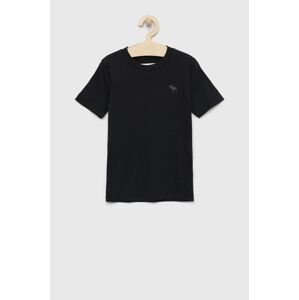 Dětské tričko Abercrombie & Fitch černá barva, s aplikací