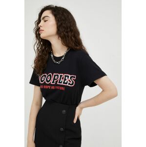 Bavlněné tričko The Kooples černá barva