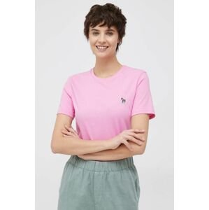 Bavlněné tričko PS Paul Smith růžová barva