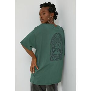 Bavlněné tričko Volcom zelená barva