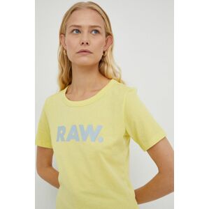 Bavlněné tričko G-Star Raw žlutá barva