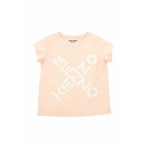 Dětské bavlněné tričko Kenzo Kids růžová barva