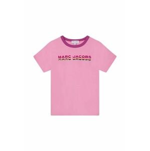 Dětské bavlněné tričko Marc Jacobs růžová barva