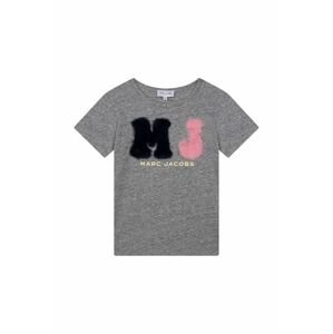 Dětské bavlněné tričko Marc Jacobs šedá barva