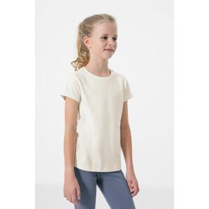 Dětské bavlněné tričko 4F béžová barva