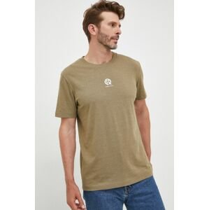 Tričko Selected Homme zelená barva, s aplikací