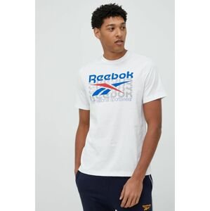 Bavlněné tričko Reebok Classic bílá barva