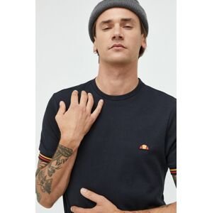 Bavlněné tričko Ellesse černá barva, s aplikací