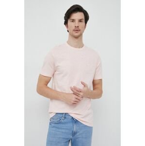 Bavlněné tričko BOSS BOSS CASUAL růžová barva