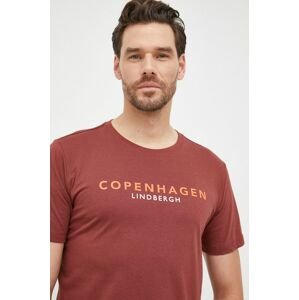 Bavlněné tričko Lindbergh vínová barva, s potiskem