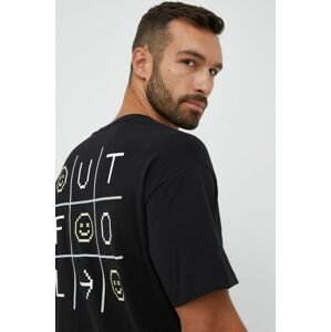 Bavlněné tričko Outhorn černá barva, s potiskem