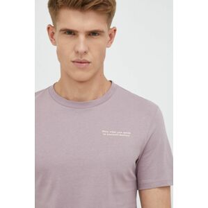 Bavlněné tričko Outhorn fialová barva, s potiskem