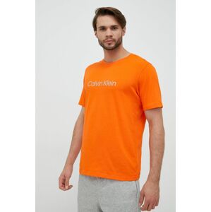 Tréninkové tričko Calvin Klein Performance oranžová barva, s potiskem