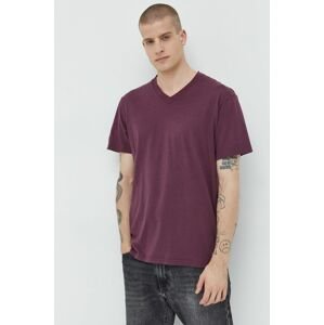 Bavlněné tričko Hollister Co. fialová barva