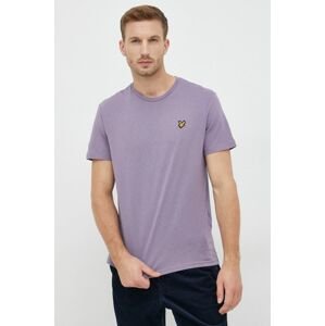Bavlněné tričko Lyle & Scott fialová barva