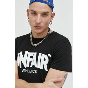 Bavlněné tričko Unfair Athletics černá barva, s potiskem