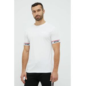Bavlněné tričko Moschino Underwear bílá barva, s aplikací