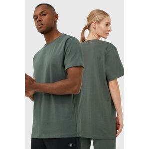 Bavlněné tričko Arkk Copenhagen zelená barva
