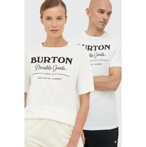 Bavlněné tričko Burton bílá barva, s potiskem