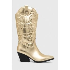 Westernové boty Answear Lab dámské, zlatá barva, na podpatku, lehce zateplené