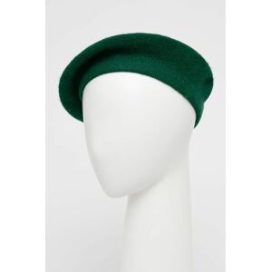 Vlněný baret Answear Lab zelená barva, vlněný