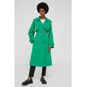 Trench kabát Answear Lab dámský, zelená barva, přechodný