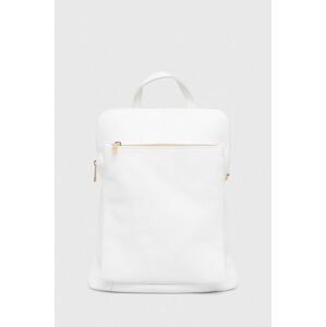 Kožený batoh Answear Lab dámský, bílá barva, velký, hladký