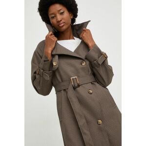Trench kabát Answear Lab dámský, hnědá barva, přechodný, dvouřadový