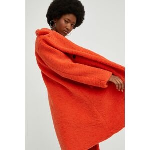 Kabát Answear Lab dámský, oranžová barva, přechodný, dvouřadový